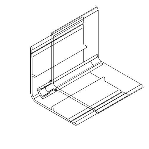 Knotwood Grey Aluminium Cladding Two Part External Corner - 5650Mm Ash