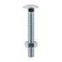 M12 x 100mm - Coach Bolt with Nut Grade 4.6 DIN 603 - BZP - Bag of 14