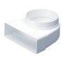 Monsoon Rectangular Ventilation Duct Elbow with 125mm Spigot - 204mm x 60mm
