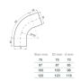 Lindab Steel Conical Downpipe Bend 45 - 100mm Black