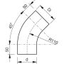 Lindab Steel Conical Downpipe Bend 45 - 75mm Silver Metallic