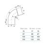 Lindab Steel Downpipe Bend with Socket 45 - 87mm Anthracite Grey