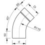 Lindab Steel Downpipe Bend with Socket 45 - 87mm Tile Red