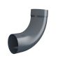Lindab Steel Pipe Bend with Socket 85 - 75mm Graphite