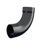 Lindab Steel Downpipe Bend with Socket 85 - 87mm Black