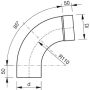 Lindab Steel Downpipe Bend with Socket 85 - 87mm Antique White