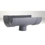 Cast Iron Deep Half Round Gutter Running Outlet - 125mm for 100mm Downpipe Primed