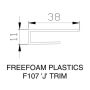 White Hollow Soffit J Trim - 5mtr