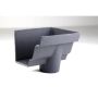 Cast Iron Moulded Ogee Gutter Right Hand Stopend Outlet - 125mm for 65mm Downpipe Primed