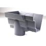 Cast Iron Moulded Ogee Gutter Left Hand Stopend Outlet - 125mm for 100mm Downpipe Primed