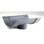 Cast Iron Beaded Half Round Gutter Running Outlet - 115mm for 65mm Downpipe Primed