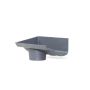Cast Iron Ogee Gutter Left Hand Stopend Outlet - 115mm for 75mm Downpipe Primed