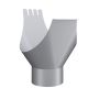 Lindab Steel Gutter Outlet 100mm - 190mm Silver Metallic