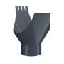 Lindab Steel Gutter Outlet 120mm - 190mm Graphite