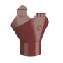 Lindab Steel Gutter Outlet 87mm - 100mm Dark Red