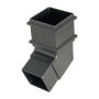 FloPlast Cast Iron Effect Square Downpipe Offset Bend - 112.5 Degree x 65mm - Pack of 2
