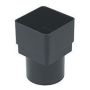 FloPlast PVC Square to PVC Round Downpipe Adaptor - Black - Pack of 2