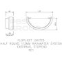 FloPlast Half Round Gutter External Stopend - 112mm Black