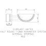 FloPlast Half Round Gutter Internal Stopend - 112mm White