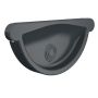 Lindab Steel Gutter Self-Locking Stop End - 125mm Anthracite Grey