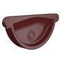 Lindab Steel Gutter Self-Locking Stop End - 125mm Dark Red
