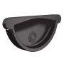 Lindab Steel Gutter Self-Locking Stop End - 150mm Coffee Brown