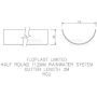 FloPlast Half Round Gutter - 112mm x 2mtr Black