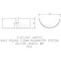FloPlast Half Round Gutter - 112mm x 3mtr Black