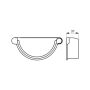 Lindab Steel Gutter Right Hand Stop End - 190mm Black