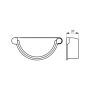 Lindab Steel Gutter Right Hand Stop End - 190mm Graphite