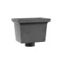 Cast Iron Rectangular Standard Hopper Head Plain Outlet - 305mm for 75mm Downpipe Grey Primed