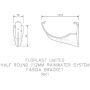 FloPlast Half Round Gutter Fascia Bracket - 112mm Brown