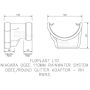 FloPlast PVC Half Round to PVC Ogee Right Hand Gutter Adaptor - Black
