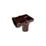 FloPlast Half Round Gutter Stopend Outlet - 112mm Brown