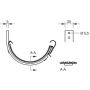 Lindab Steel Gutter Radius Fascia Bracket - 125mm Coffee Brown