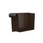 Lindab Rectangular Steel Gutter Left Hand Stop End - 140mm Brown