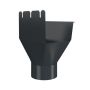 Lindab Rectangular Steel Gutter Outlet 75mm - 140mm Anthracite Grey