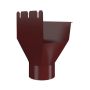 Lindab Rectangular Steel Gutter Outlet 87mm - 140mm Dark Red