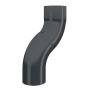 Lindab Steel One-Piece Downpipe Offset - 75mm Anthracite Grey
