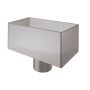 Lindab Steel Large Rectangular Water Hopper - 75mm Silver Metallic