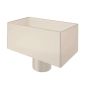 Lindab Steel Large Rectangular Water Hopper - 87mm Antique White