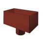 Lindab Steel Medium Rectangular Water Hopper - 87mm Dark Red