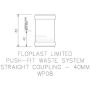 FloPlast Push Fit Waste Coupling - 40mm Grey