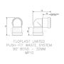 FloPlast Push Fit Waste Bend Knuckle - 90 Degree x 32mm Grey