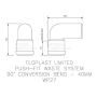 FloPlast Push Fit Waste Bend Swivel - 90 Degree x 40mm Grey