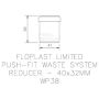 FloPlast Push Fit Waste Reducer - 40mm x 32mm White - Pack of 2