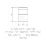 FloPlast Push Fit Waste Reducer - 50mm x 40mm Grey
