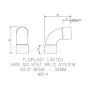 FloPlast Solvent Weld Waste Bend Swept - 92.5 Degree x 32mm White