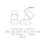 FloPlast Solvent Weld Waste Bend - 135 Degree x 32mm Grey