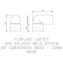 FloPlast Solvent Weld Waste Bend Swivel Male and Female - 90 Degree x 32mm Black